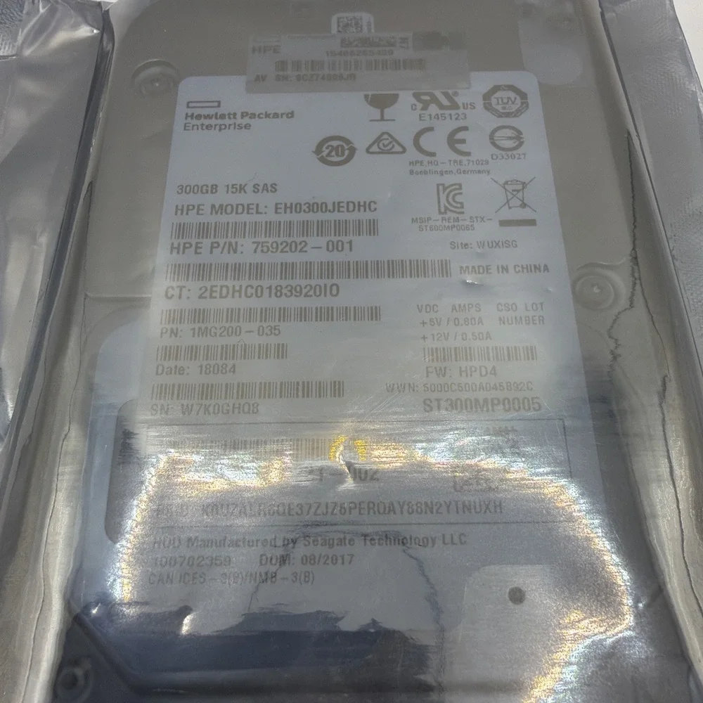 759208-B21/759546-001/EH0300JEDHC/EH0300JDXBA-HP 300GB 12G SAS HD 15K‎ 2.5IN